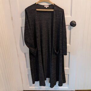 LuLaRoe Sarah Cardigan, size S, new without tags, mottle dark grey pattern